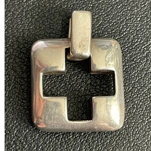 Sterling Silver Cross Pendant Minimalist 925 Square Cutout Jewelry
